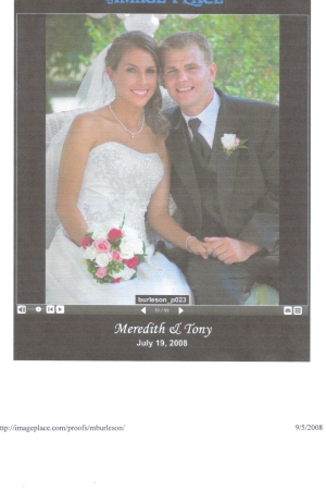 Meredith & Tony on their wedding day. 07-19-08