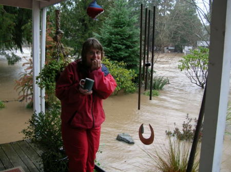 The Deschutes River in flood stage