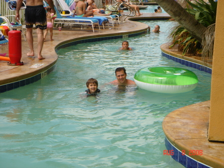 Husband Georg & Angelo in the lazy river