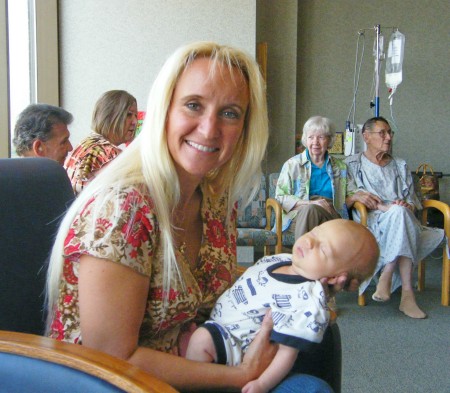 Holding my new great nephew, born on 7/04/08