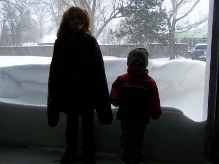 Kaitlyn and Liam McCartney  2010  garage door