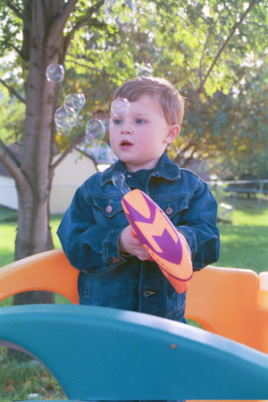 my son Brandon (he loves bubbles) 2001