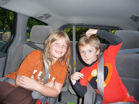 Kids in the car being silly