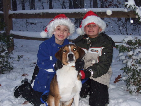 2007 Christmas with our new dog, Zorro