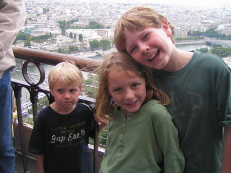 My kids on Eiffel Tower
