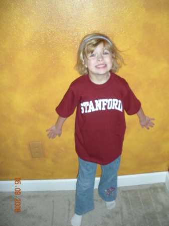 Alexandria in her Stanford shirt.
