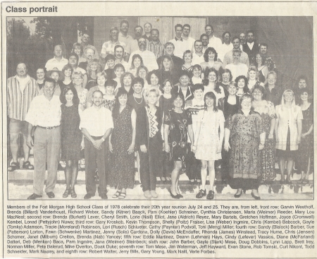 FMHS Class of 1978 20-Year Reunion Photo
