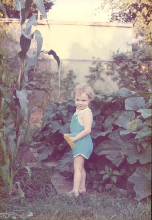 Jenny in our Foss street garden aug '85