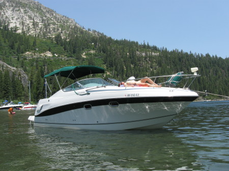 My wife on our boat on Lake Tahoe...SWEEEET