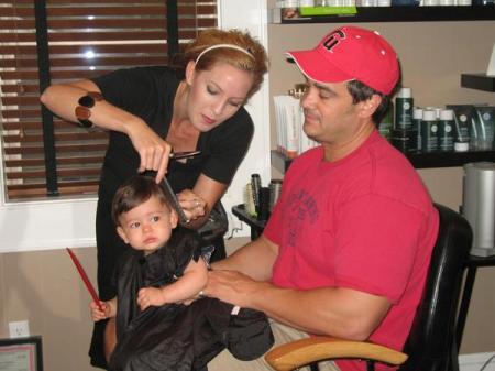 Jackson's first haircut, CHS, July 2008