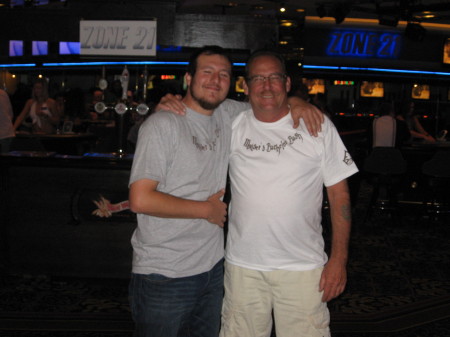 Son Jeff, 26, and I-his bachelor party in Reno