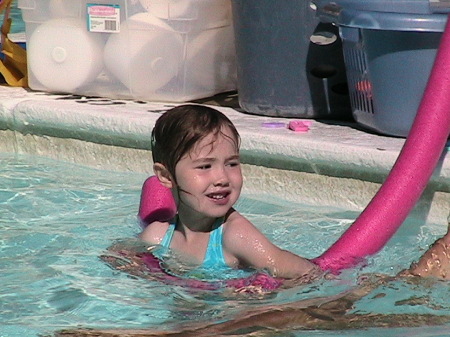 Mackenzie learning to swim