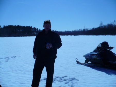 On the ice havin a really cold one