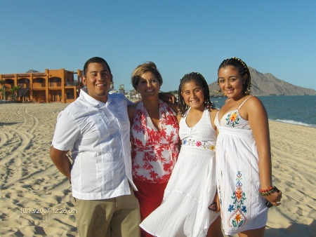 me and 3 of my kids on vacation in Mexico