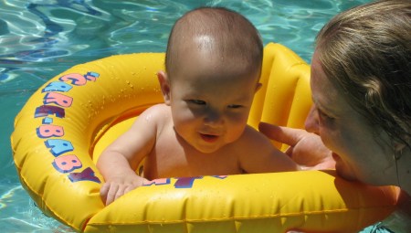 my nephews first swim