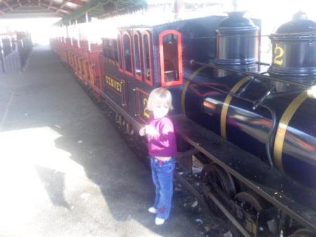 Kayla with zoo train