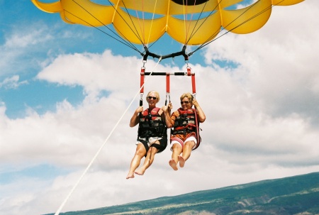 Rhonda parasailing in Maui