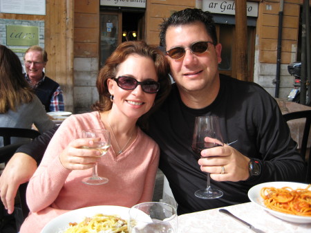 Having great food in Rome, Italy