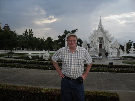 Me outside a new temple in northern Thailand
