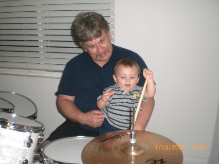 GRANDPA & CORY PLAYING THE DRUMS