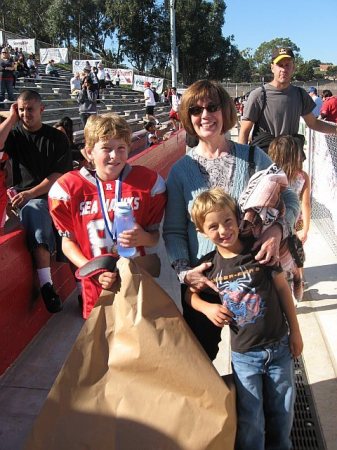 Grammie at the boy's football games in CA