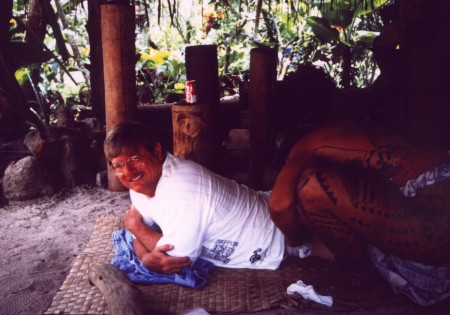 Don getting butt tattoed in Tahati - 1992