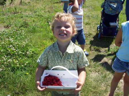 Jonathan Picking Raspberries 7/08