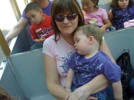 Me and my grandson Linkin on the zoo train
