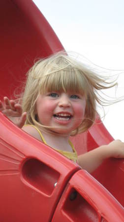 Ellie on the  slide