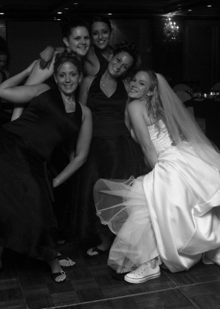 me and my girls on my wedding day