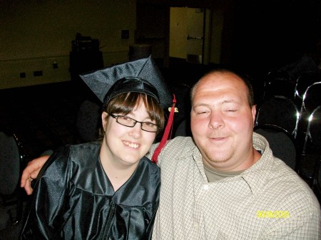 me and my husband at my college graduation