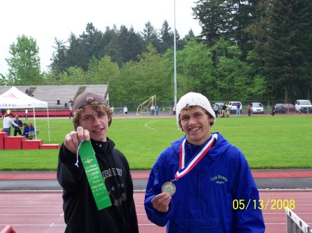 Sons Cody and KC, District Track Meet MHCC.