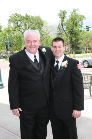 Ray and his son, Travis, on his wedding day