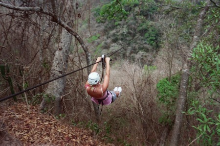 Zip lining in Mexico