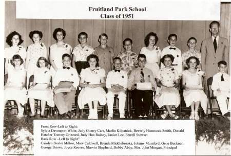 Graduation Class Fruitland Park School 1951