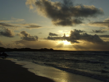 sunrise at campsite beach