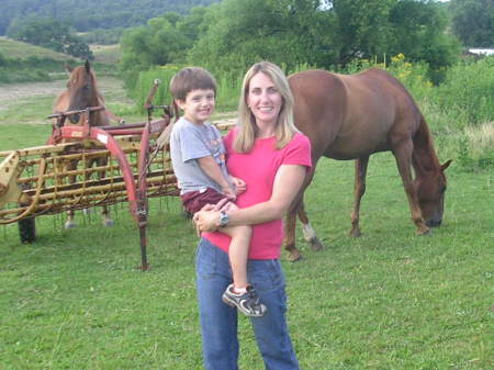 Aidan & Mom at Pappy's Farm in Elk Creek, VA