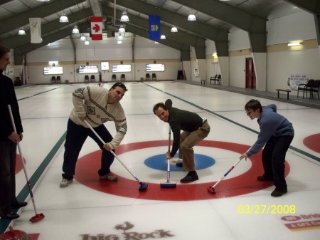 Curling with my son and cousins.