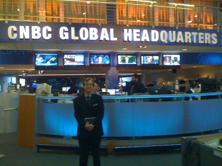 Morgan Rees visiting CNBC World HeadquatersCareer Photos