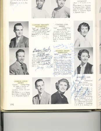 Yearbook photo, Union HS class of 53