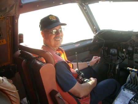 At the controls of a Air Attack Tanker