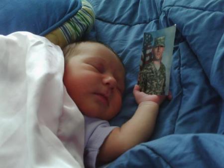 My newest Granddaughter waiting for daddy