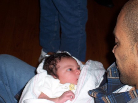 1-DAY OLD JERSEI W/UNCLE RAHSAAN, SAMS SON