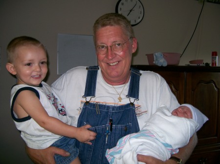 My old ugly self w/both grandsons