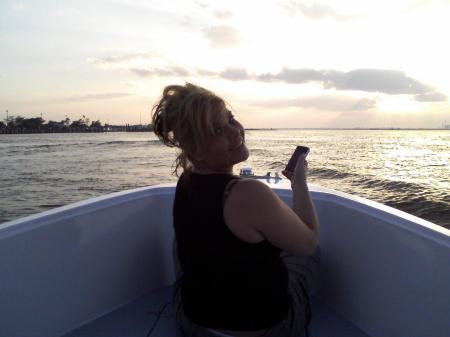 our Daughter Monique on our boat