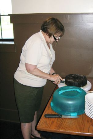 Debbie Stevens Miles and her yummy cake!