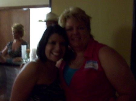 a blurry Shelly Currier and I