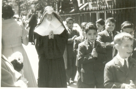 Sister Mary Nicholas and some of the boys
