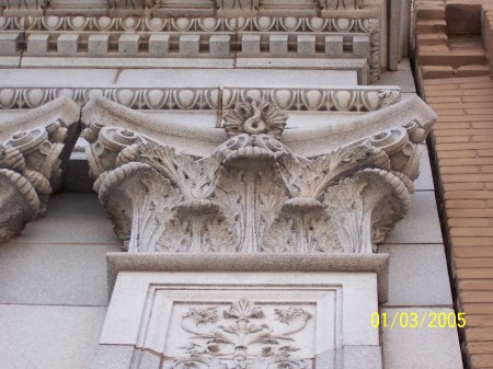 A close up of the corbel