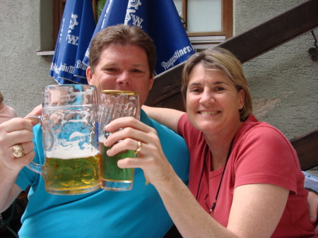 Terry and I having a beer in Munich